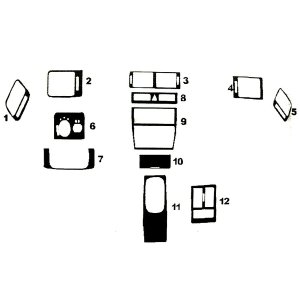 Audi A6 C5 4B Dashboard Kit - Omac - 12 Pcs - Aluminium Look - '97-'01